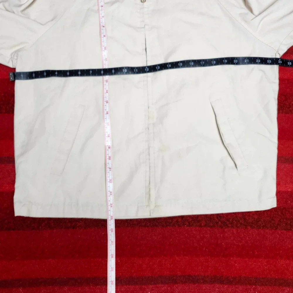 Vintage Boxy Cropped Harrington Jacket Mens 48 Cream Water Repellent Workwear